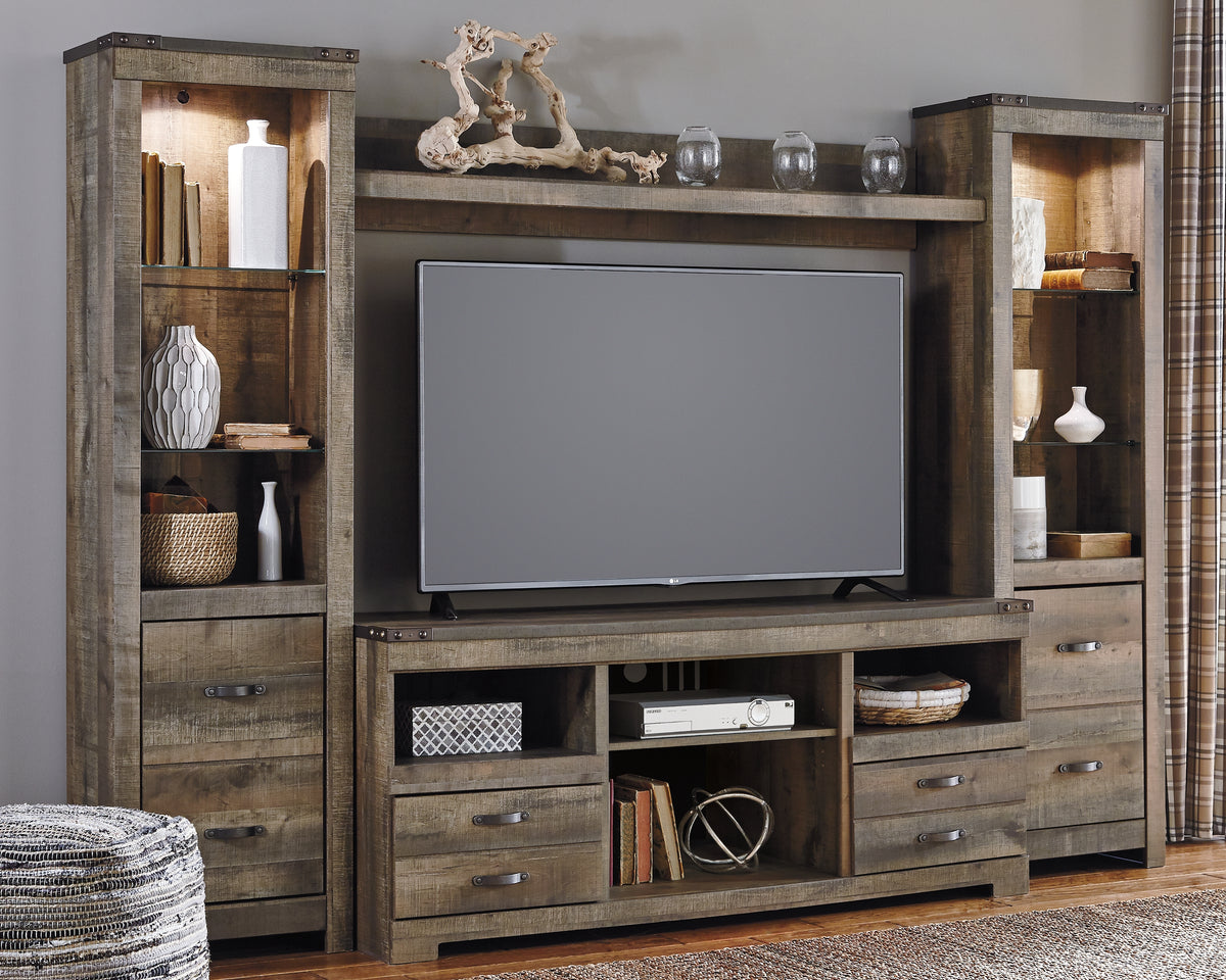 Diamond Furniture - Ashley Furniture - Trinell Entertainment Center - Pier / Brown - W446-24