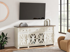 Diamond Furniture - Ashley Furniture - Bolanburg 73" TV Stand - 73" / White/Weathered Gray - W647-68