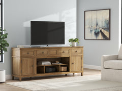 Diamond Furniture - Ashley Furniture - Sharlance 81" TV Stand - 81" / Light Brown - W655-68