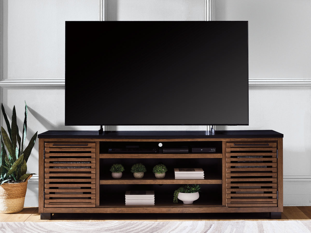 Diamond Furniture - Ashley Furniture - Kallari 84" TV Stand - 84" / Warm Brown/Black - W737-78