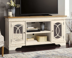 Diamond Furniture - Ashley Furniture - Realyn 74" TV Stand - 74" / Chipped White - W743-68