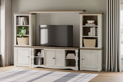 Diamond Furniture - Ashley Furniture - Havalance Entertainment Center - 4-Piece Entertainment Center / Two-tone - W814W1