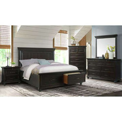 King Platform Storage Bed in Black
