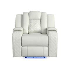 Power Motion Recliner with Power Headrest, LED in Oyster