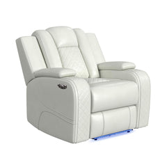 Power Motion Recliner with Power Headrest, LED in Oyster